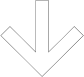 Large downward-pointing arrow composed of black and gray pixels.